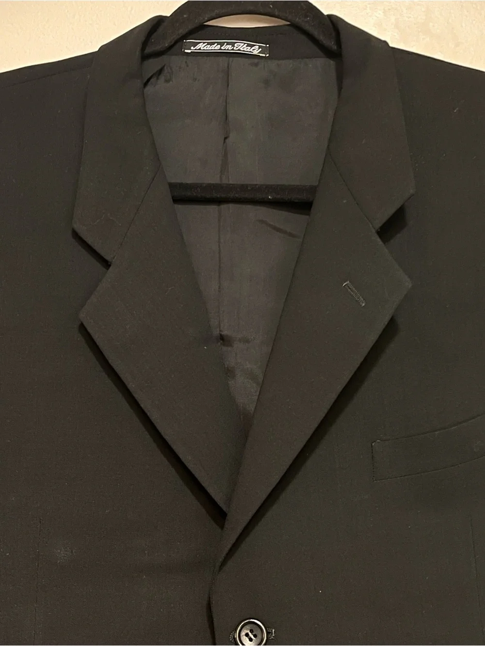 Armani Collezioni | Black single breasted suit jacket/blazer Men’s 44L wool